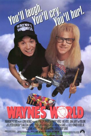 Waynes World Movie Poster Ss 27x40 Mike Myers Dana Carvey