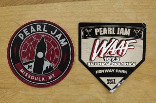 2018 Pearl Jam Missoula Mt Clock Sticker 2018,  Waaf Fenway Park Tour Sticker