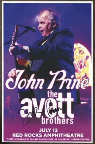 John Prine Autographed Concert Poster 2015