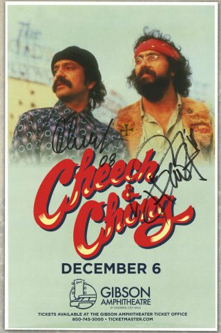 Cheech & Chong Autographed Signed Live Show Poster Cheech Marin And Tommy Chong