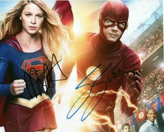 Autographed Grant Gustin & Melissa Benoist Signed 8 X 10 Photo Really