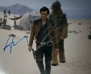 Alden Ehrenreich & Joonas Suotamo 2x Signed 8x10 Photo W/holo Solo Star Wars