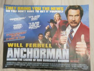 Anchorman 2004 The Legend Of Ron Burgundy British Quad Film Poster Will Ferrell