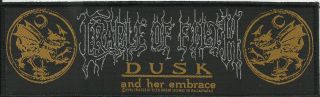 Cradle Of Filth Dusk 1996 - Woven Strip Sew On Patch Official No Longer Made Cof