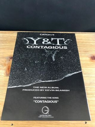 1987 Vintage 8x11 Album Promo Print Ad For Y&t Record " Contagious " Catch It