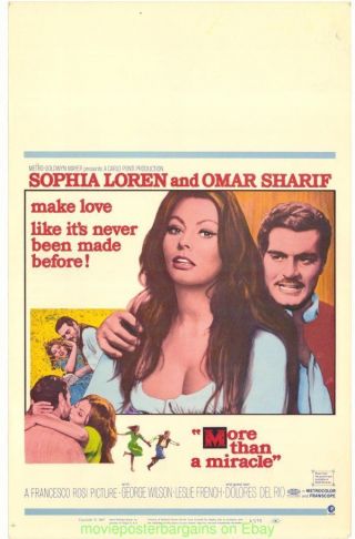 More Than A Miracle Movie Poster Window Card 14x22 Sophia Loren Omar Sharif