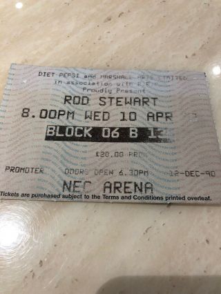 Rod Stewart Concert Ticket 1990