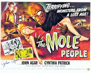 John Agar Hand - Signed The Mole People 8x10 Authentic W/ Iconic 1950 