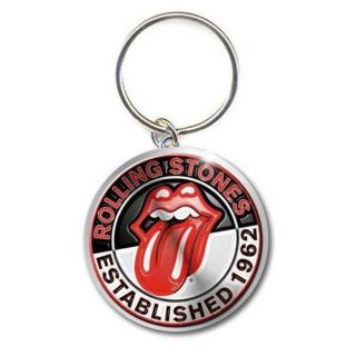Official Licensed - Rolling Stones - Est 1962 Keychain Metal Keyring Jagger