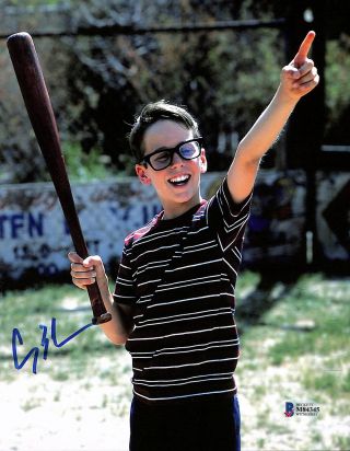 Chauncey Leopardi The Sandlot Signed 8x10 Vertical Pointing Photo Bas Witnessed