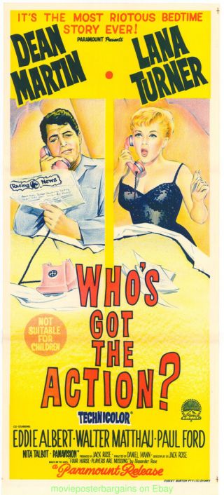 WHO ' S GOT THE ACTION MOVIE POSTER AUS.  DB - DEAN MARTIN 2