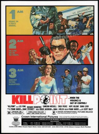 Killpoint_orig.  1984 Trade Ad / Promo_cameron Mitchell_leo Fong_hope Holiday