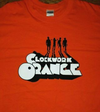 A Clockwork Orange T - Shirt Adult Xl Orange Droogs Cult Movie Kubrick Burgess