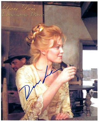 Diane Lane Signed Lonesome Dove 8x10 W/ Closeup Drinking Whiskey