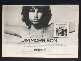 Jim Morrison “the Doors” Album Of Previously Unreleased Songs” 8x12” Promo Ad