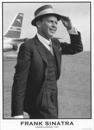 Frank Sinatra Poster - Arriving London 1961 - 84 X 59 Cm 34 " X 23 "