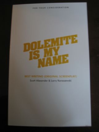 Dolemite Is My Name Fyc Screenplay Book Scott Alexander Larry Karaszewski Murphy