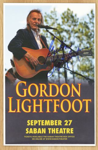 Gordon Lightfoot Autographed Gig Poster Carefree Highway