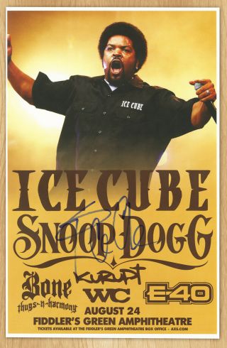 Ice Cube Autographed Gig Poster Nwa,  Check Yo Self