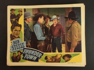 1946 Thunder Town Western Movie Lobby Card Bob Steele