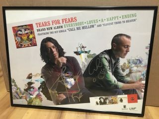 Tears For Fears Autographed Framed Promo Poster | Everybody Loves A Happy Ending