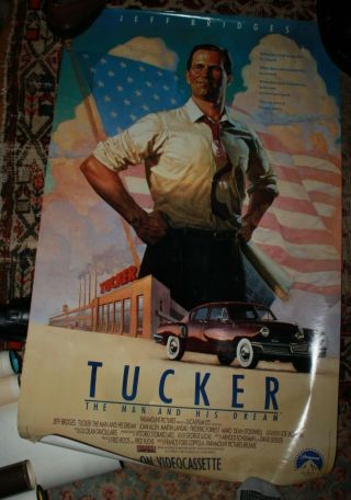 Tucker The Man And His Dreams Video Casette Movie Poster 36 " X 23 "