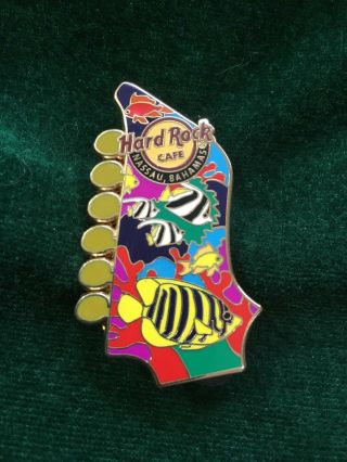 Hard Rock Cafe Pin Nassau Bahamas Guitar Headstock W Colorful Tropical Fish