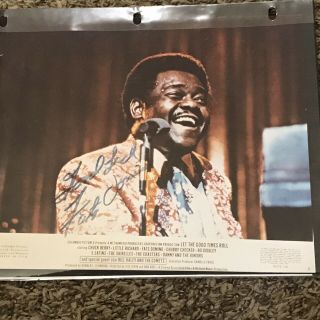 Fats Domino Autographed Photo 8 " X 10 " Columbia Pictures Let The Good Times Roll