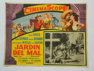 Vintage Rare Garden Of Evil Gary Cooper Susan Hayward Mexican Lobby Card 7