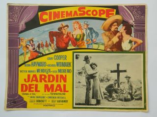 Vintage Rare Garden Of Evil Gary Cooper Susan Hayward Mexican Lobby Card 6