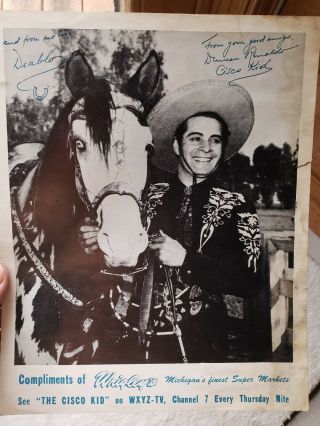 Autographed Duncan Renaldo " The Cisco Kid " & Diablo Photo,  Buffalo,  Ny