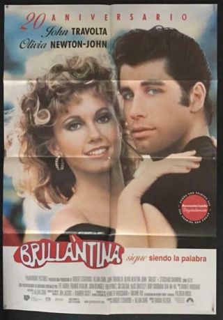 John Travolta & Olivia Newton - John Grease Brillantina 1978 Movie Poster 2327