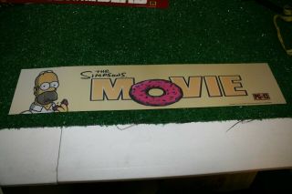 Rare 5 X 25 2007 The Simpsons Homer Movie Mylar Theater Marquee Poster
