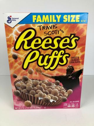Reeses Puffs Travis Scott Cereal Cactus Jack Family Size Rare Limited