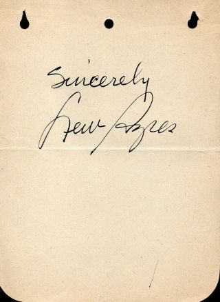 Lew Ayres Autograph.  Signed On Album Page.  All Quiet On The Western Front