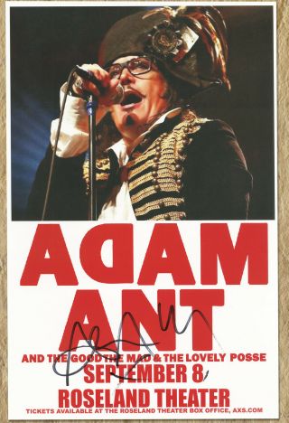 Adam Ant Autographed Gig Poster