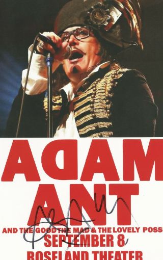 Adam Ant autographed gig poster 2