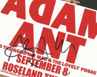 Adam Ant autographed gig poster 3