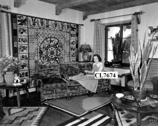 Lupe Velez Reclining On A Couch In Her Den At Home Photo