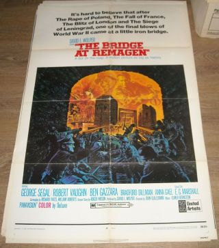 1969 The Bridge At Remagen 1 Sheet Movie Poster George Segal Robert Vaughn