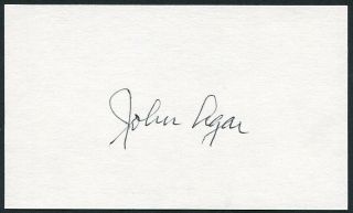 John Agar Signed 3x5 Index Card Actor Sands Of Iwo Jima Fort Apache Tarantula