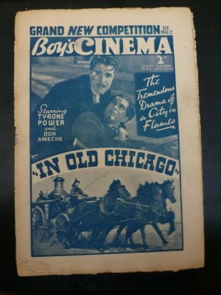 In Old Chicago Tyrone Power & Born To The West John Wayne Boy Cinema Uk 8/6/1938