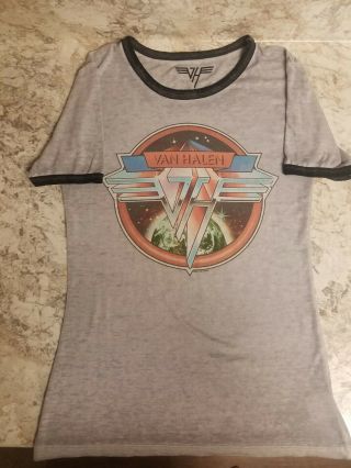 Van Halen Vh Logo Retro Style Ringer T Shirt Women 