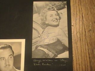 Hollywood Rare Cheryl Walker Signed 5 1/2 " X 3 1/2 " B/w Photo 1944 Stage Door