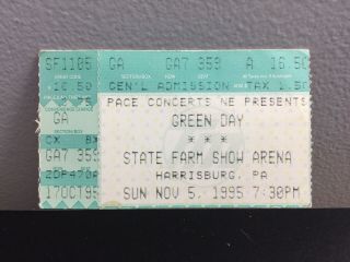 Green Day Concert Ticket Insomniac 1995 Rare Pennsylvania