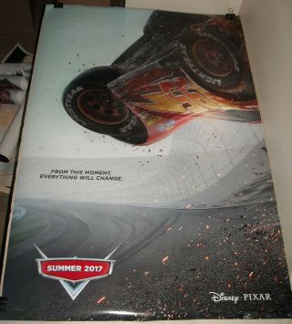 Rolled 2017 Disney Pixar Cars Advance 1 Sheet Movie Poster Double Sided Art