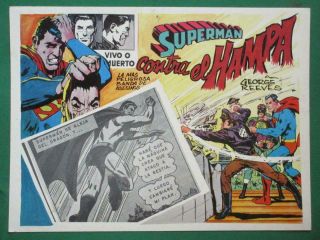 Superman In Scotland Yard George Reeves Art Spanish Mexican Lobby Card 1