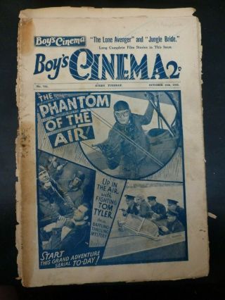 Phantom Of Air Tom Tyler & Lone Avenger Ken Maynard Boys Cinema Uk 10/14/1933