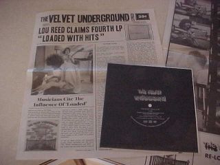Velvet - Underground Loaded - Newspaper & 7 " Flex Disc Vinyl Plus Large Poster - Rar