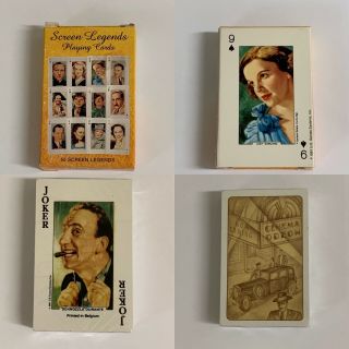 Vintage Playing Cards Nip Deck 55 Screen Legends Movie Stars Memorabilia